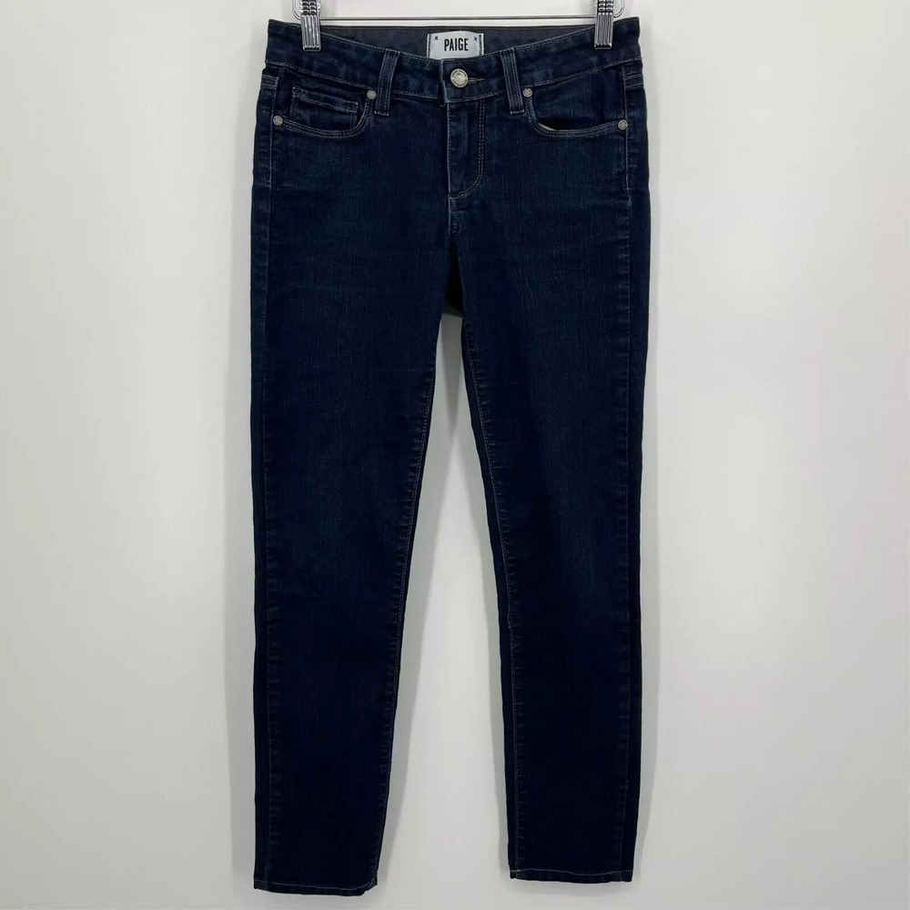 Paige Skyline Skinny Jeans Dark Wash Denim Size 26 Zip Fly Cotton
